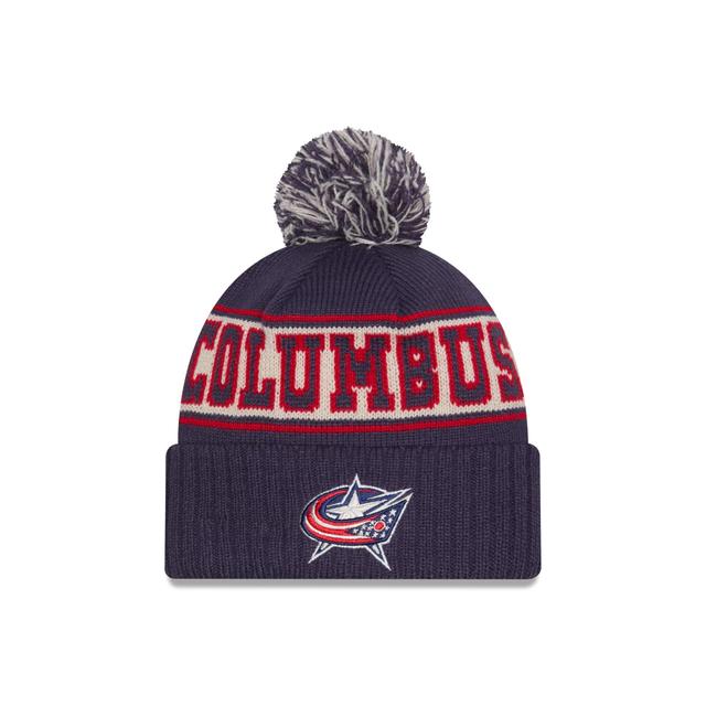 Columbus Blue Jackets Retro Pom Knit Hat Male Product Image