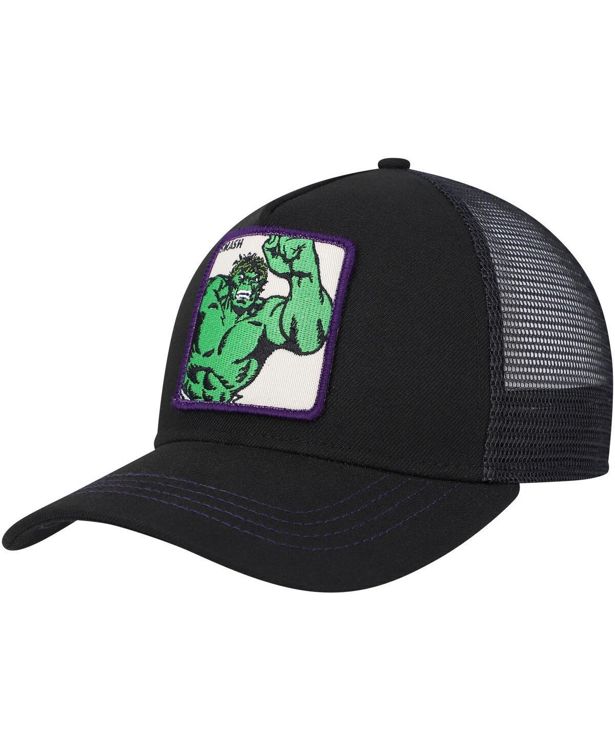 Mens Black Hulk Retro A-Frame Snapback Hat Product Image