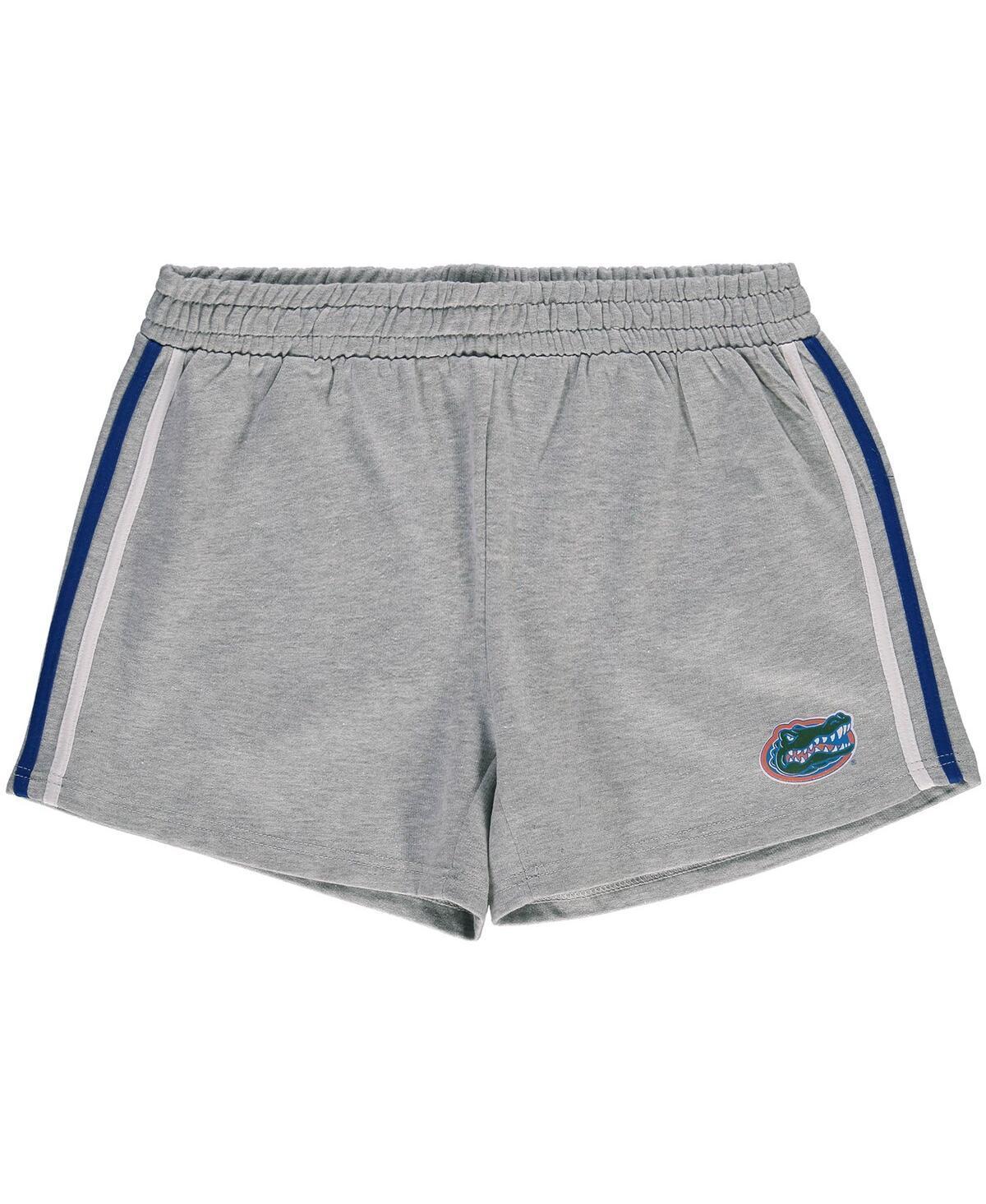 Womens Heathered Gray Florida Gators Plus Size 2-Stripes Shorts Product Image