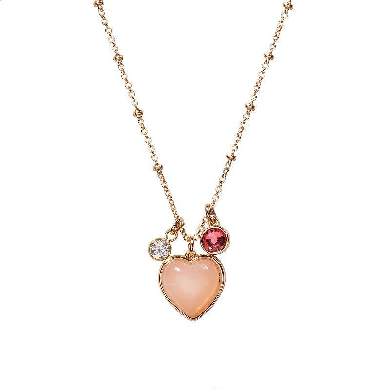 LC Lauren Conrad Heart Charms Pendant Short Necklace, Womens, Gold Product Image