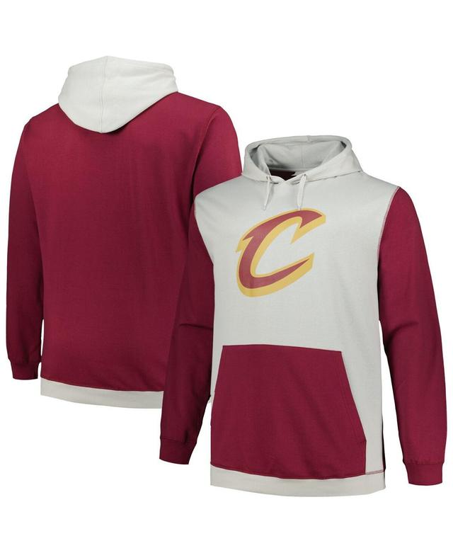 Mens Fanatics Branded Wine/Silver Cleveland Cavaliers Big & Tall Primary Arctic Pullover Hoodie Product Image