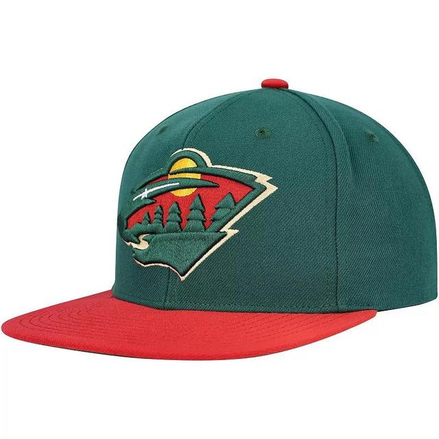 Mens Mitchell & Ness Minnesota Wild Core Team Ground 2.0 Snapback Hat Product Image