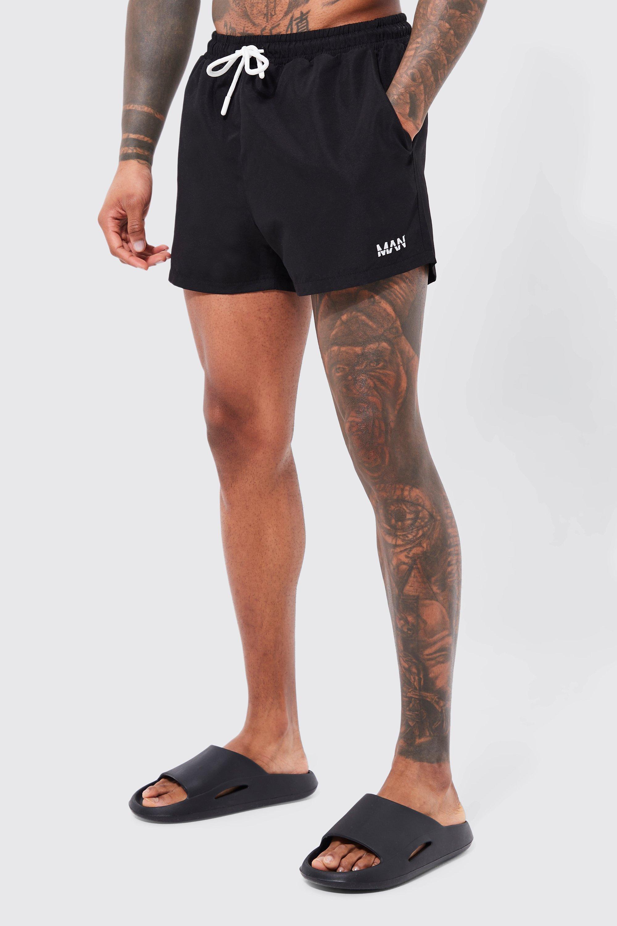 Original Man Short Length Swim Trunks | boohooMAN USA Product Image