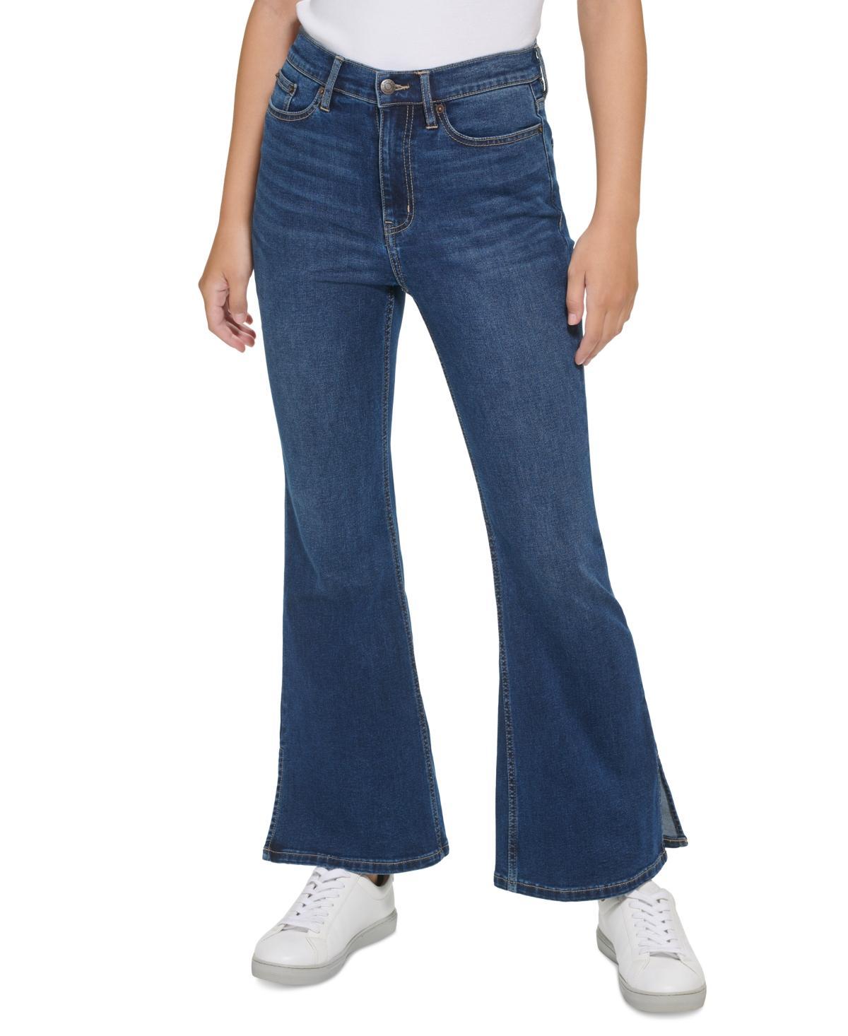 Calvin Klein Jeans Petite Super High-Rise Flare-Hem Jeans Product Image