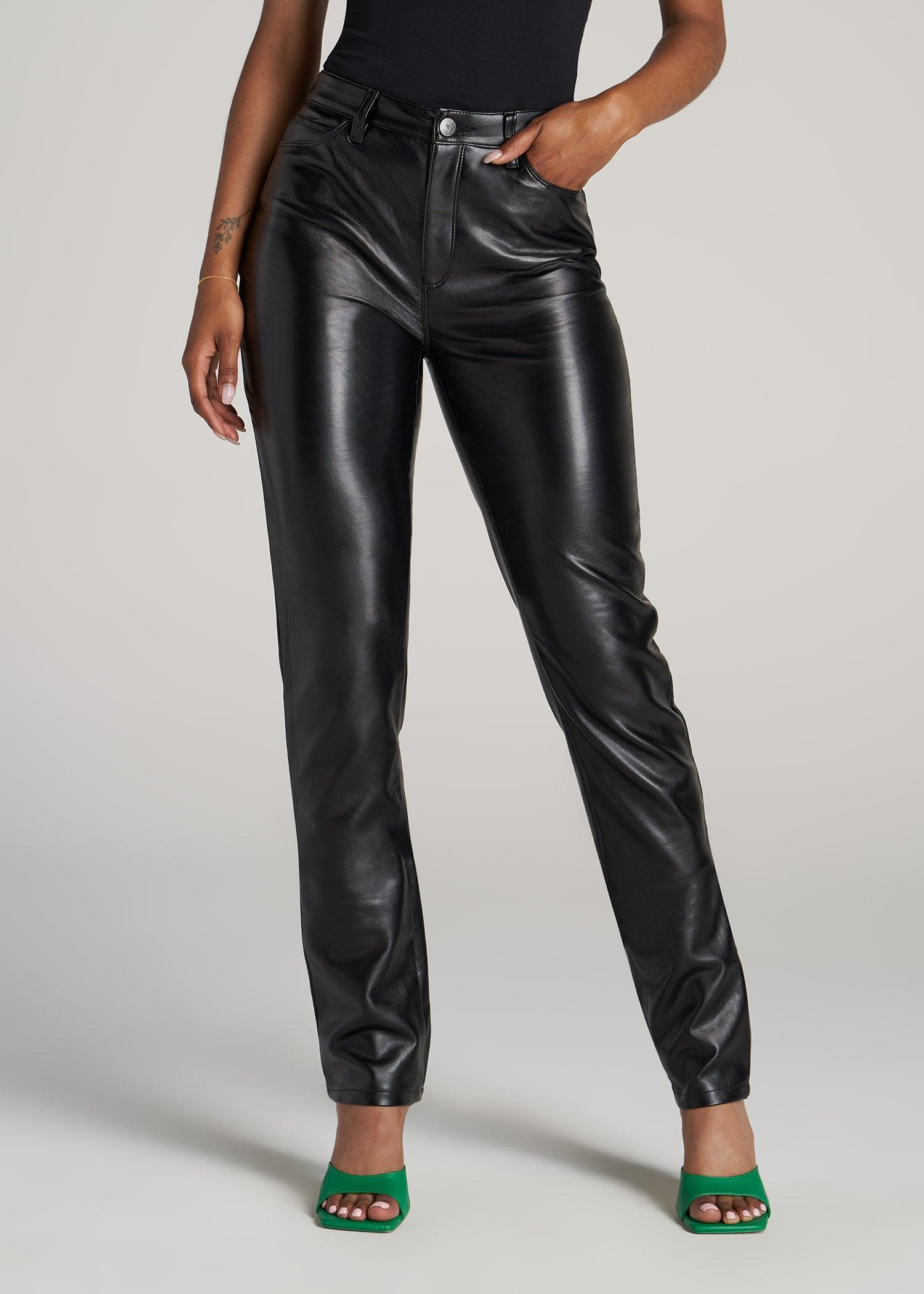 Faux Leather SLIM Pants for Tall Women in Black product image