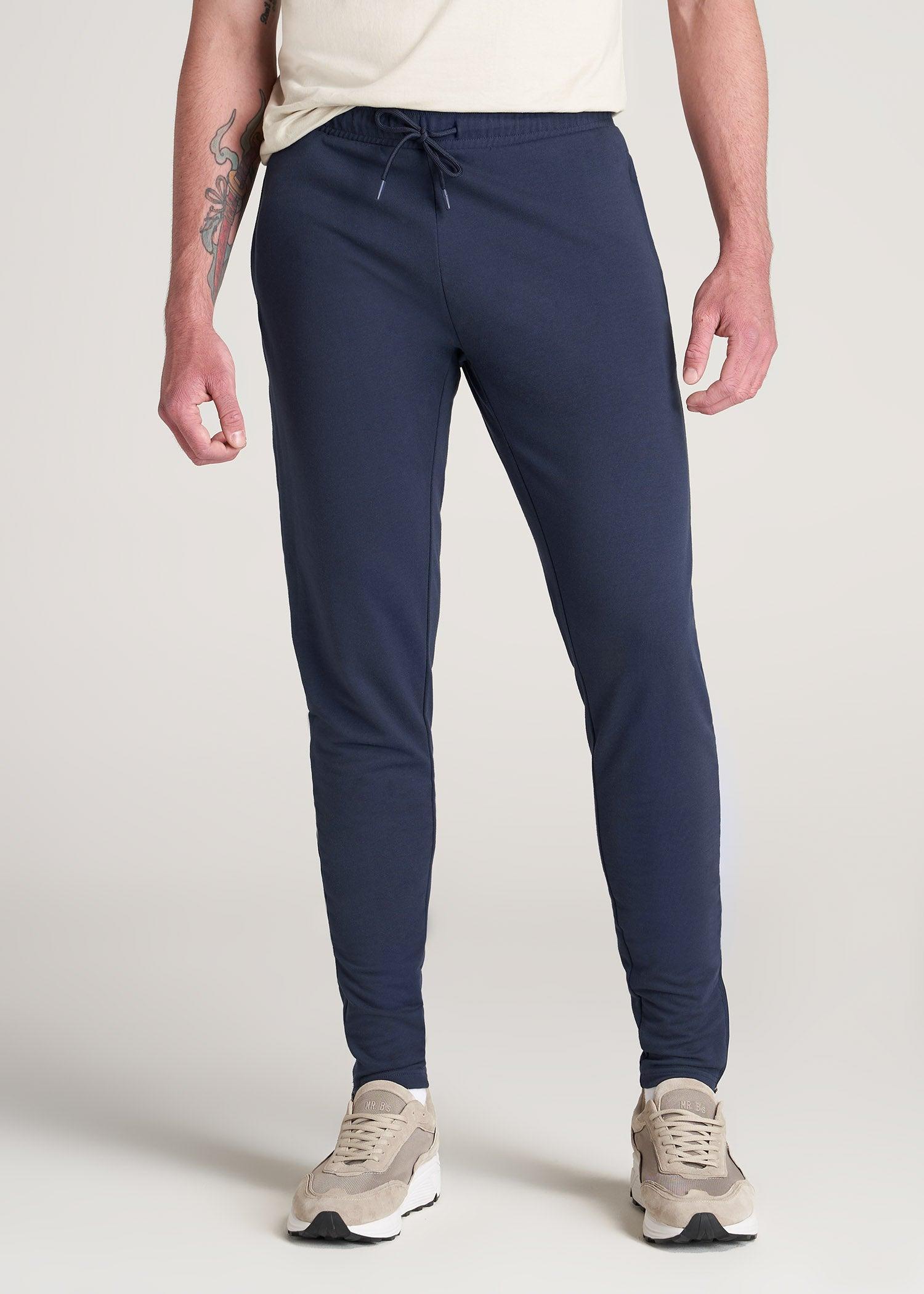 SLIM-FIT Lightweight French Terry Joggers for Tall Men in Marine Navy Product Image