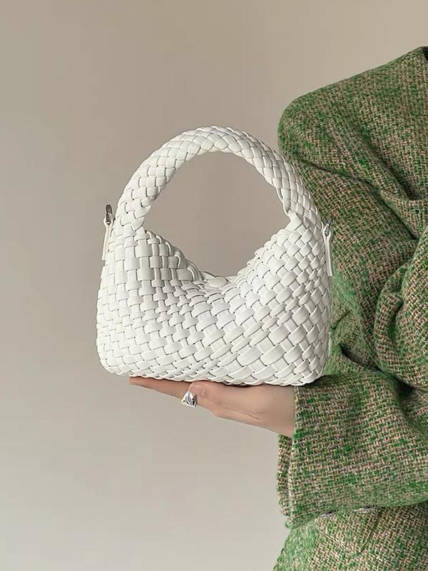 Cute Solid Color Woven Bags Handbags Product Image