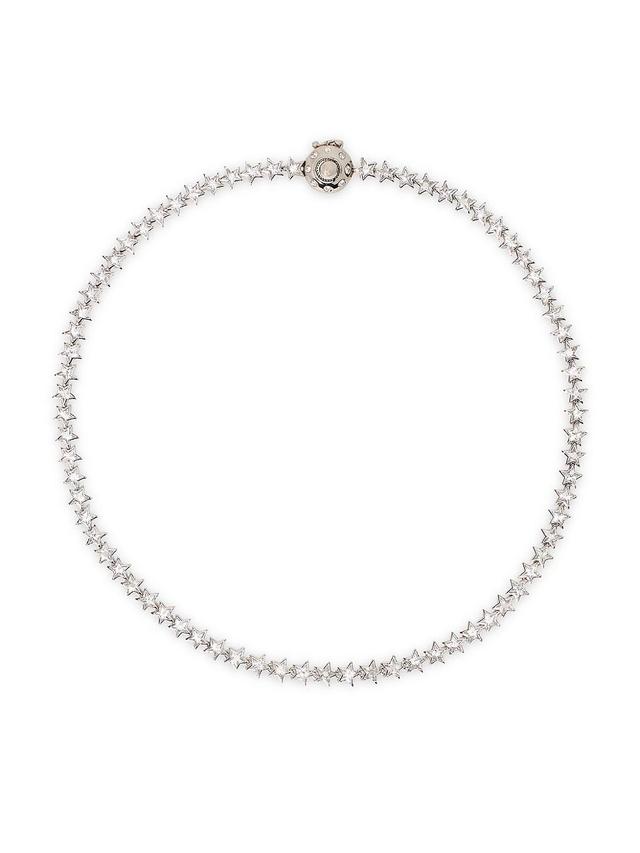 Womens Space Cadet Silvertone & Crystal Necklace Product Image