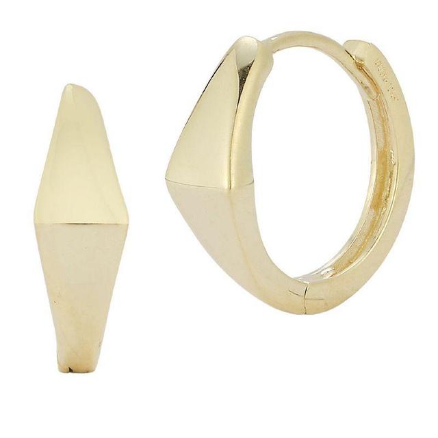 LUMINOR GOLD 14k Gold Angled Huggie Hoop Earrings, Womens, Yellow Product Image