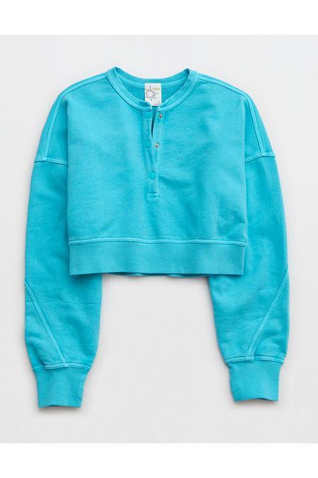 OFFLINE By Aerie Throwback Snap Fleece Crewneck Sweatshirt Women's Product Image