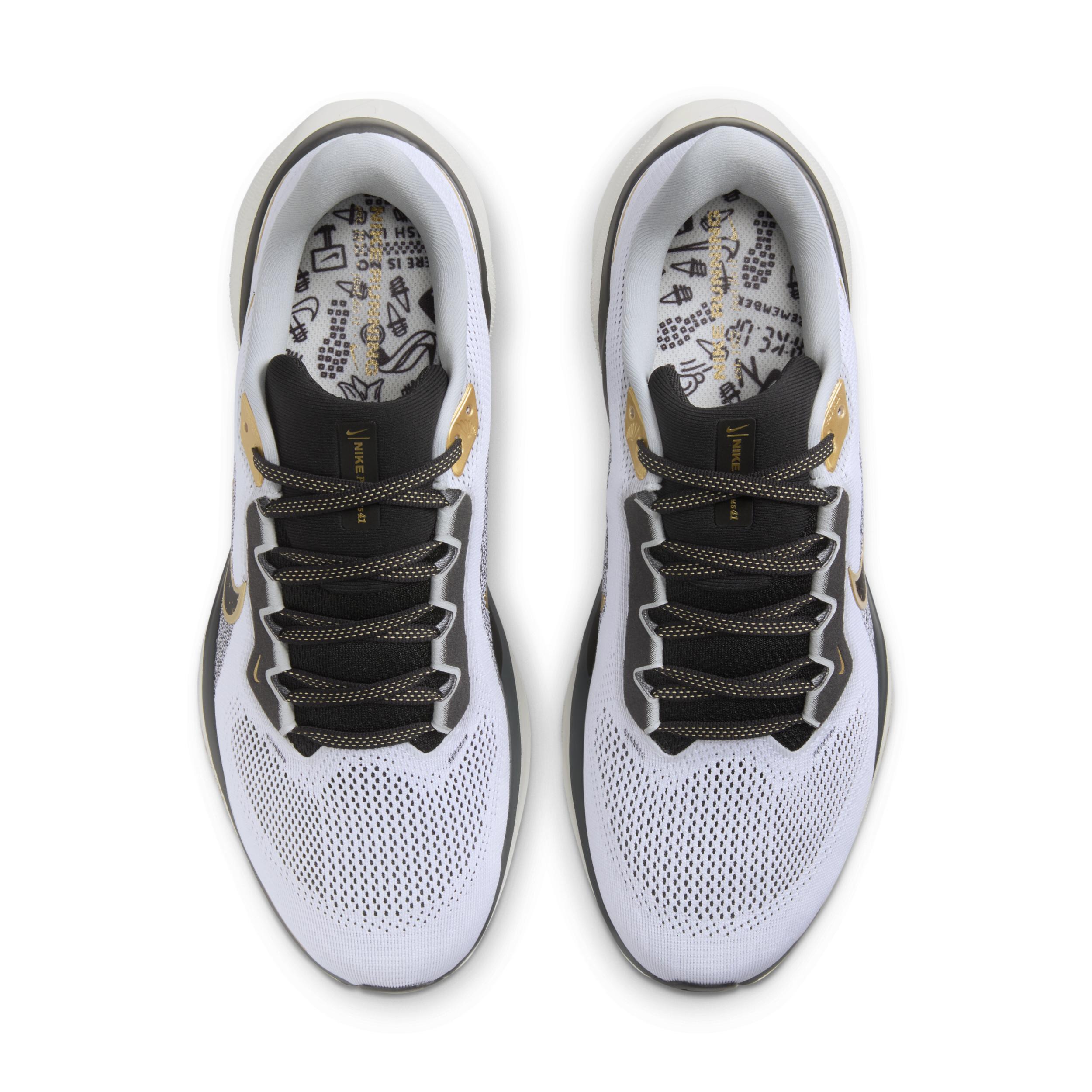 Nike Mens Nike Air Zoom Pegasus 41 - Mens Running Shoes Gold/White/Black Product Image