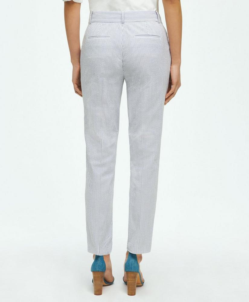 Classic Striped Seersucker Pants in Cotton Blend Product Image