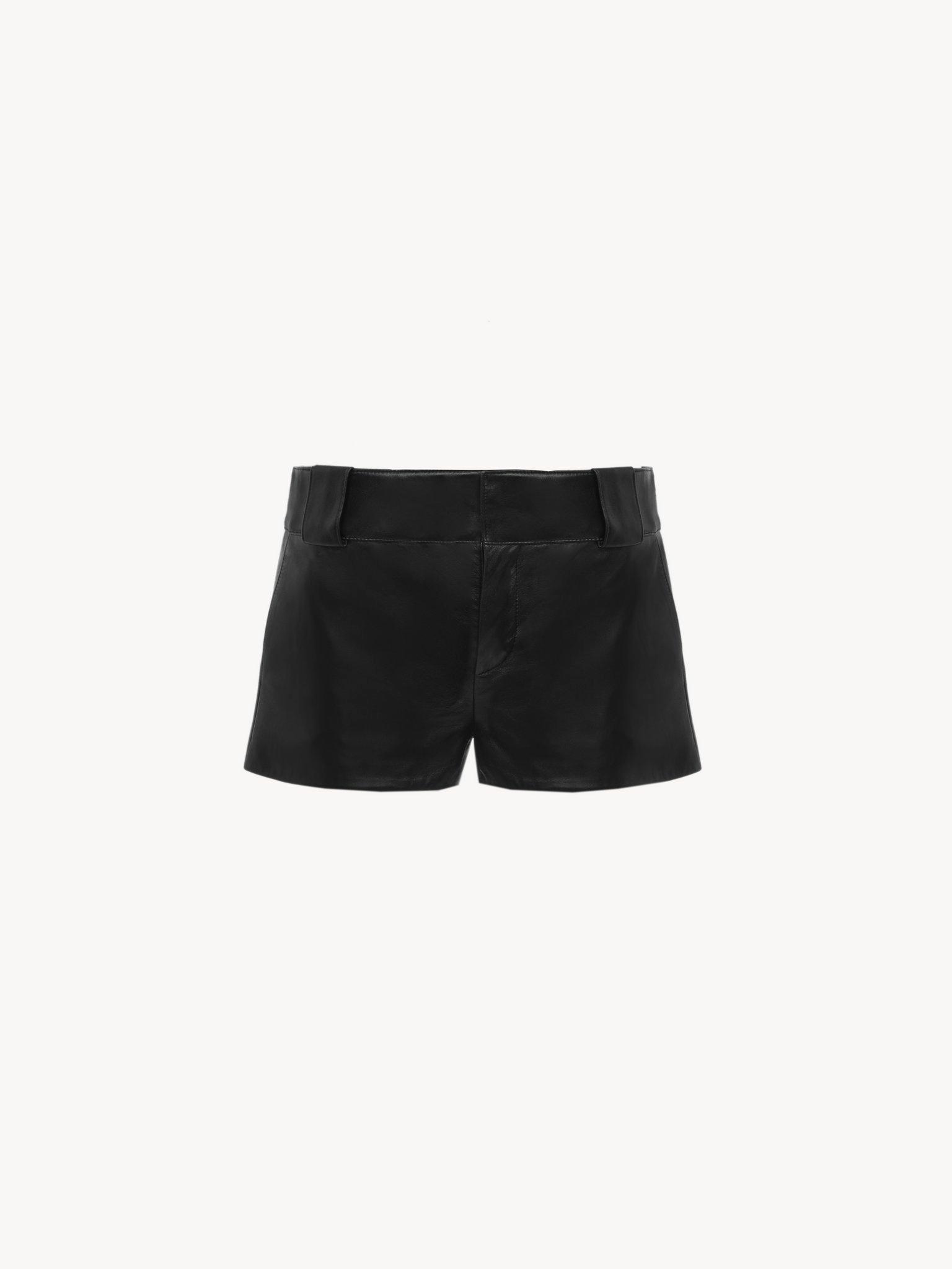 Tailored mini shorts in soft nappa leather Product Image