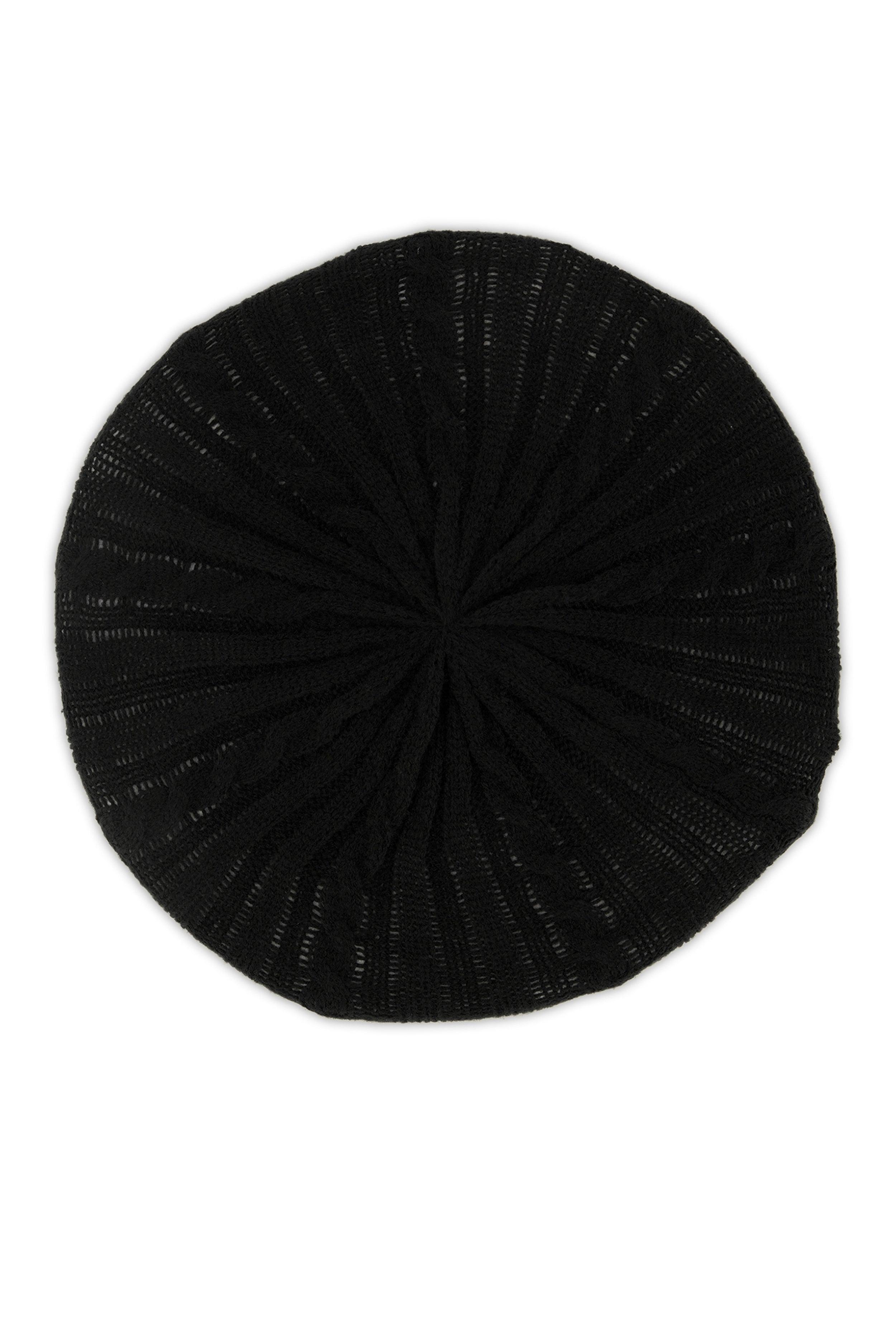 Solid Cable Knit Beret Female Product Image