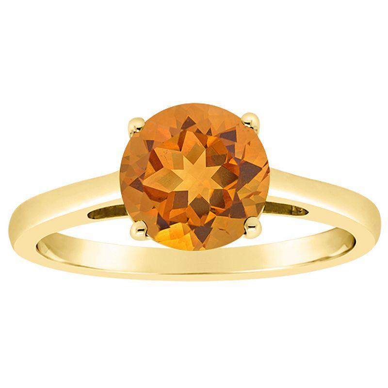 Alyson Layne 14k Gold Round Citrine Solitaire Ring, Womens Product Image