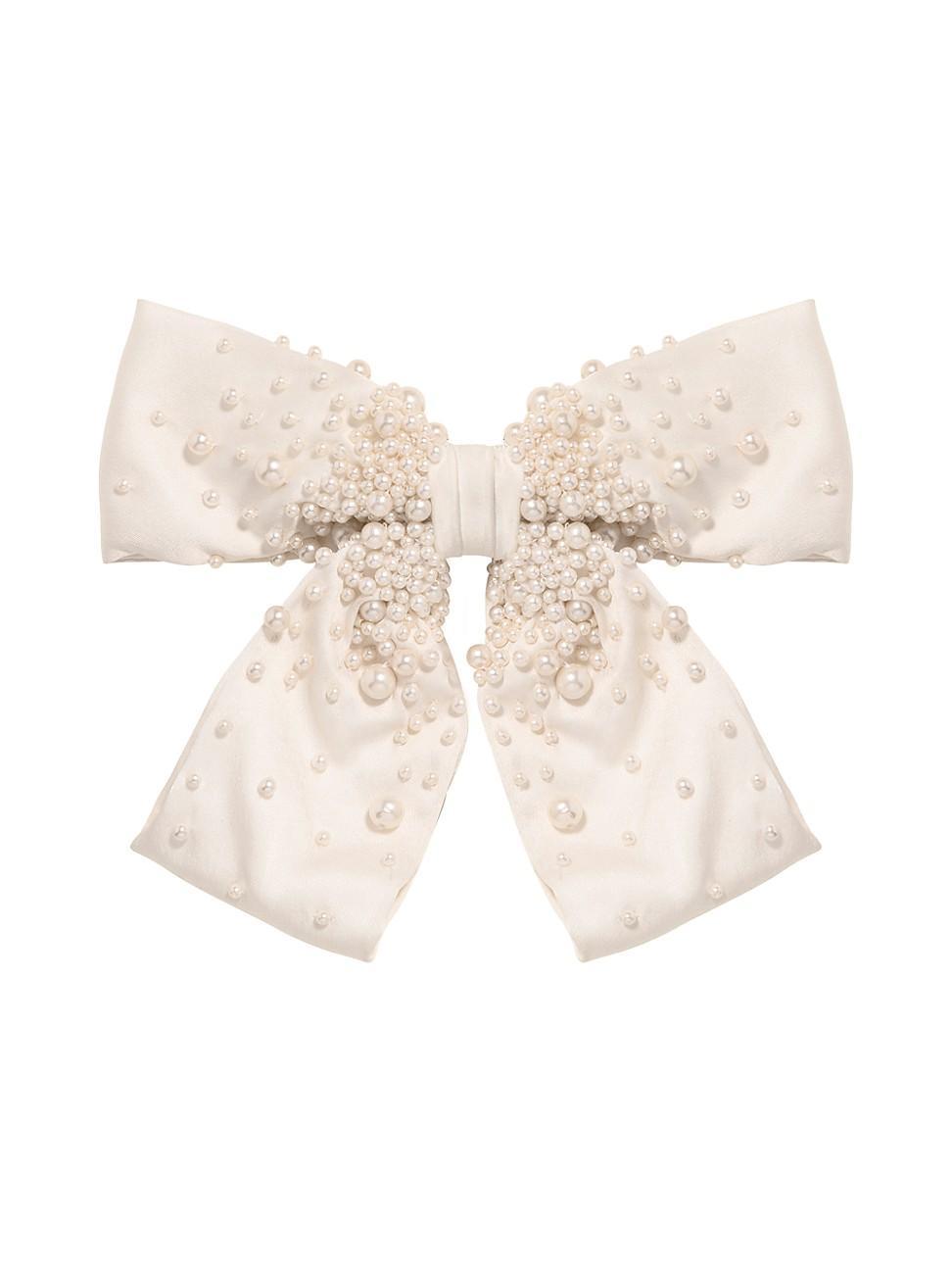 Womens Taryn Bow Imitation Pearl Barrette Product Image