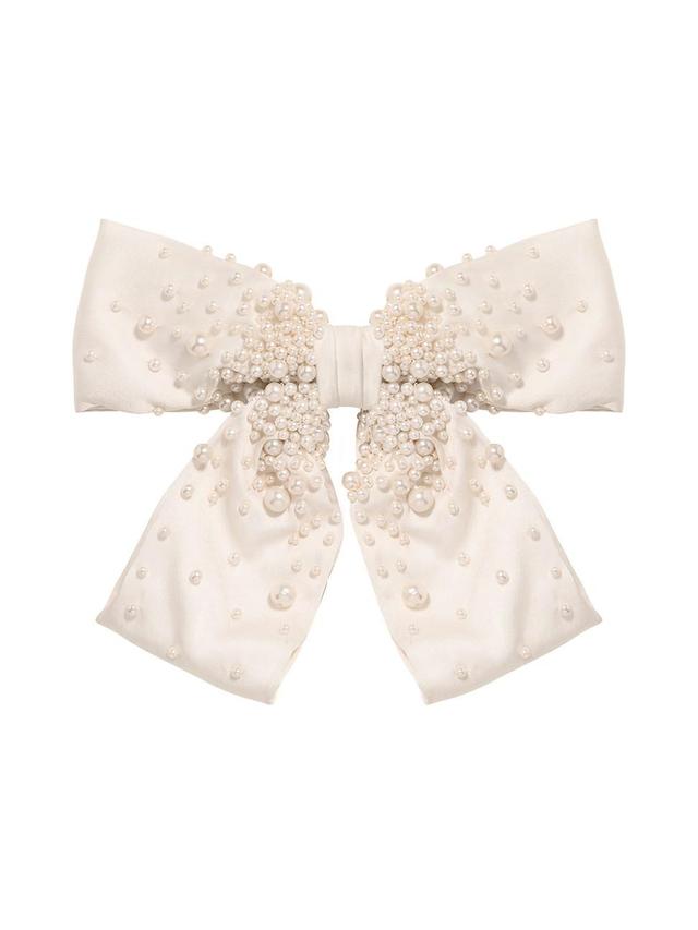 Womens Taryn Bow Imitation Pearl Barrette Product Image