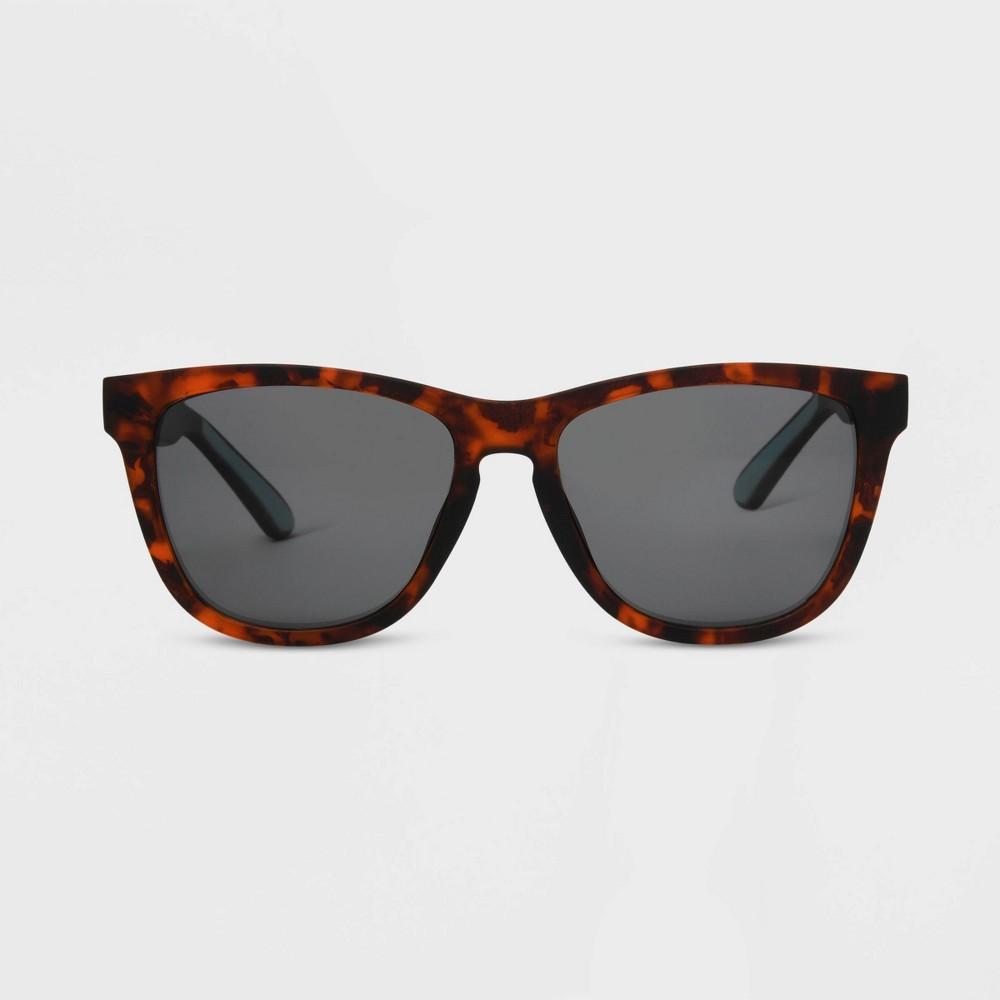 Mens Rubberized Plastic Square Sunglasses with Polarized Lenses - All In Motion /Tortoise Print Product Image