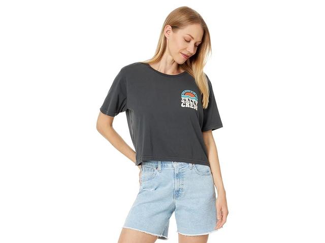 Salty Crew Sundown Crop Tee (Charcoal) Women's Clothing Product Image