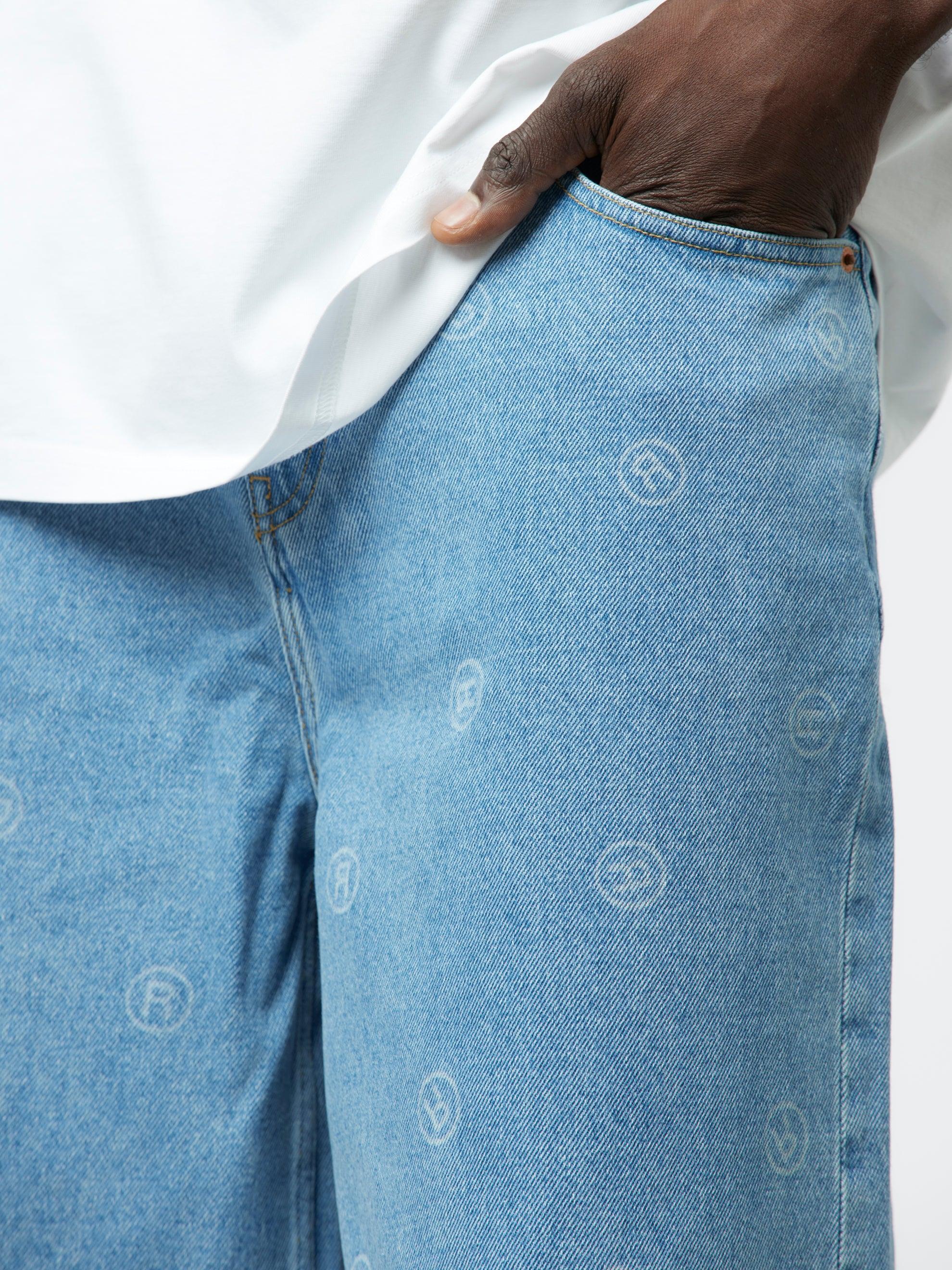 Extended Wide Leg Jean (Blue) Product Image