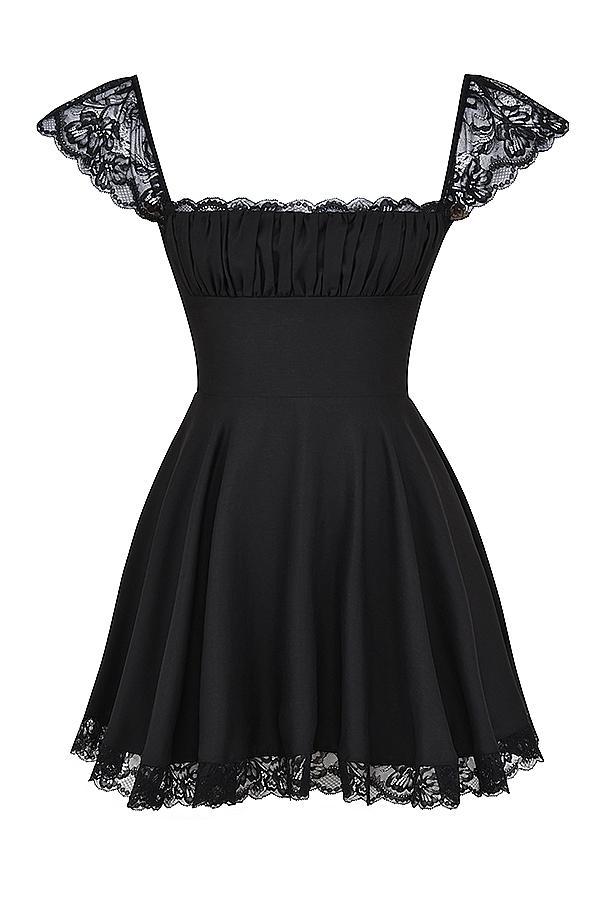 Kaia Black A-Line Mini Dress Product Image