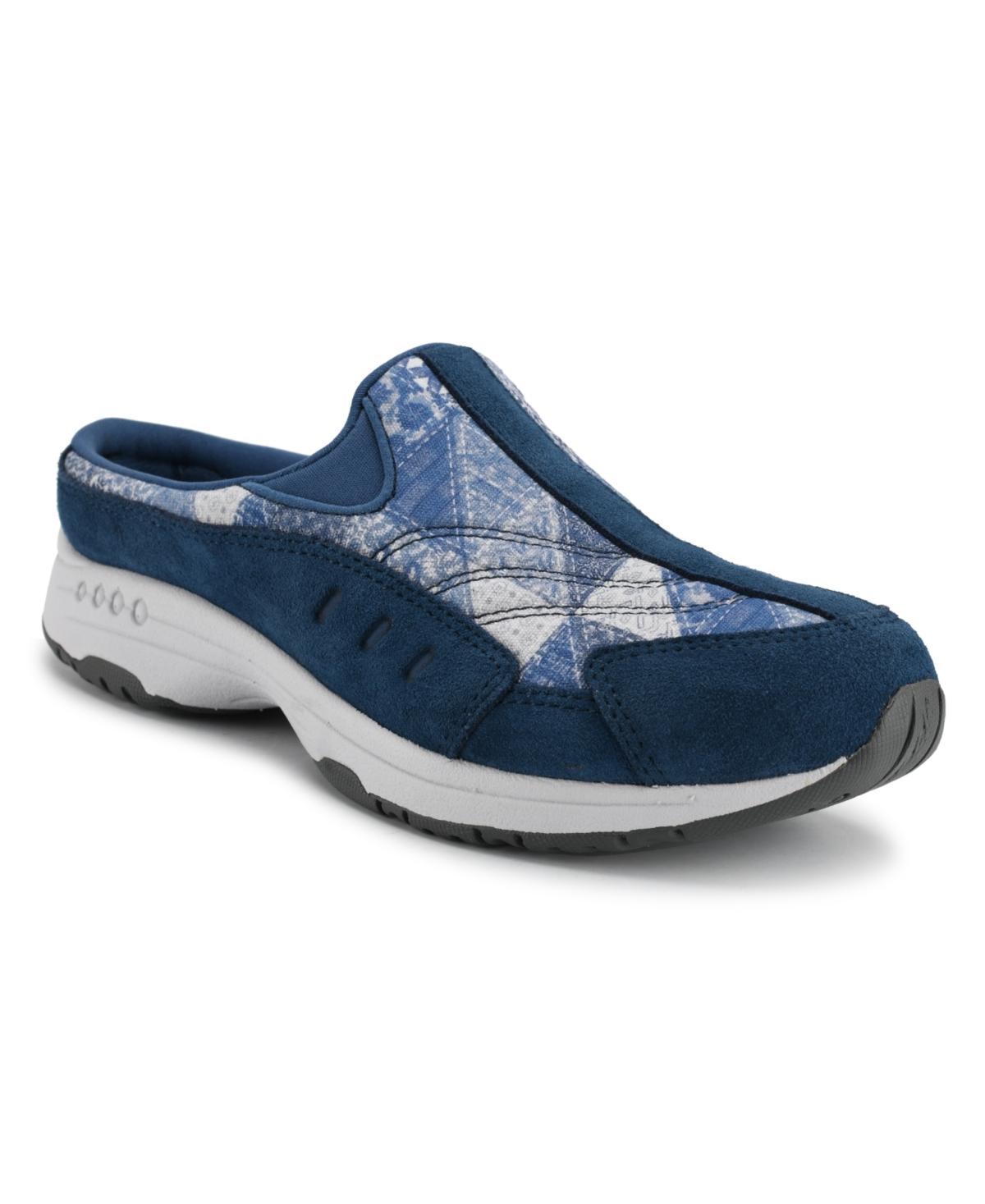 Easy Spirit Traveltime Womens Fashion Mules Blue Floral Product Image