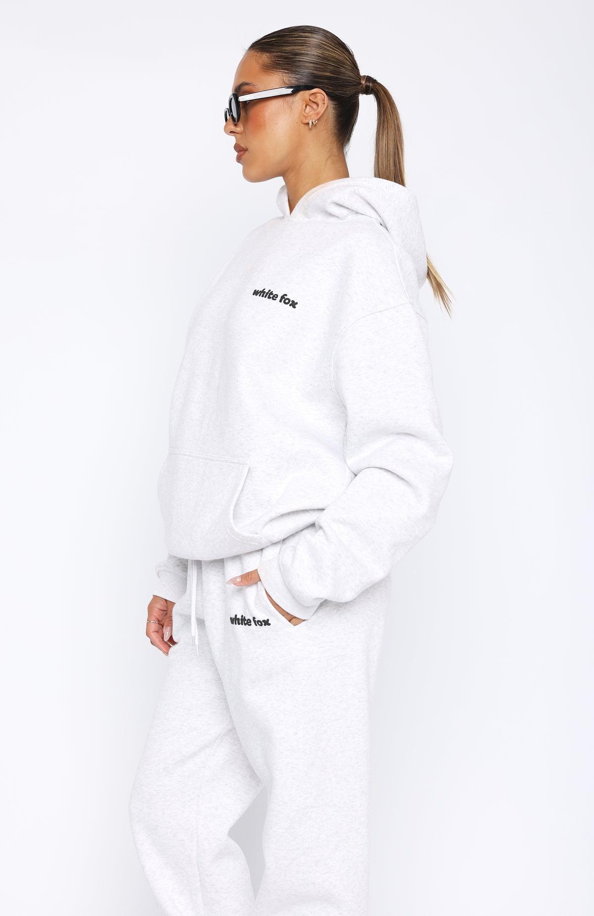 White Fox World Oversized Hoodie Grey Marle Product Image