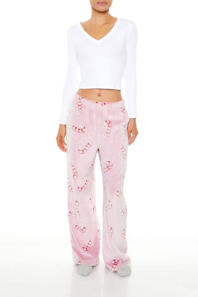 Fleece Candy Cane Pajama Pants | Forever 21 Product Image