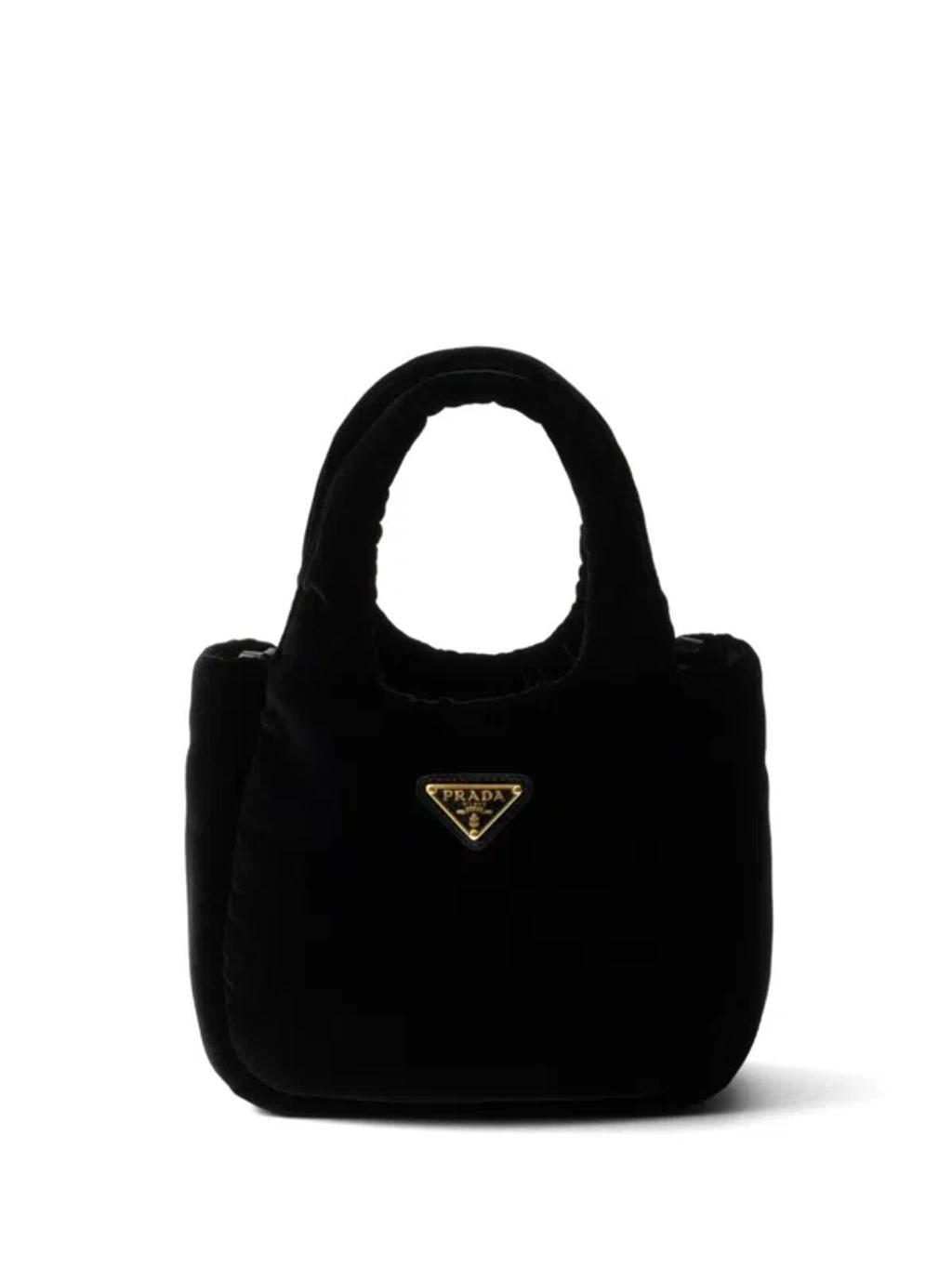 PRADA Padded Velvet Mini Bag In Black Product Image