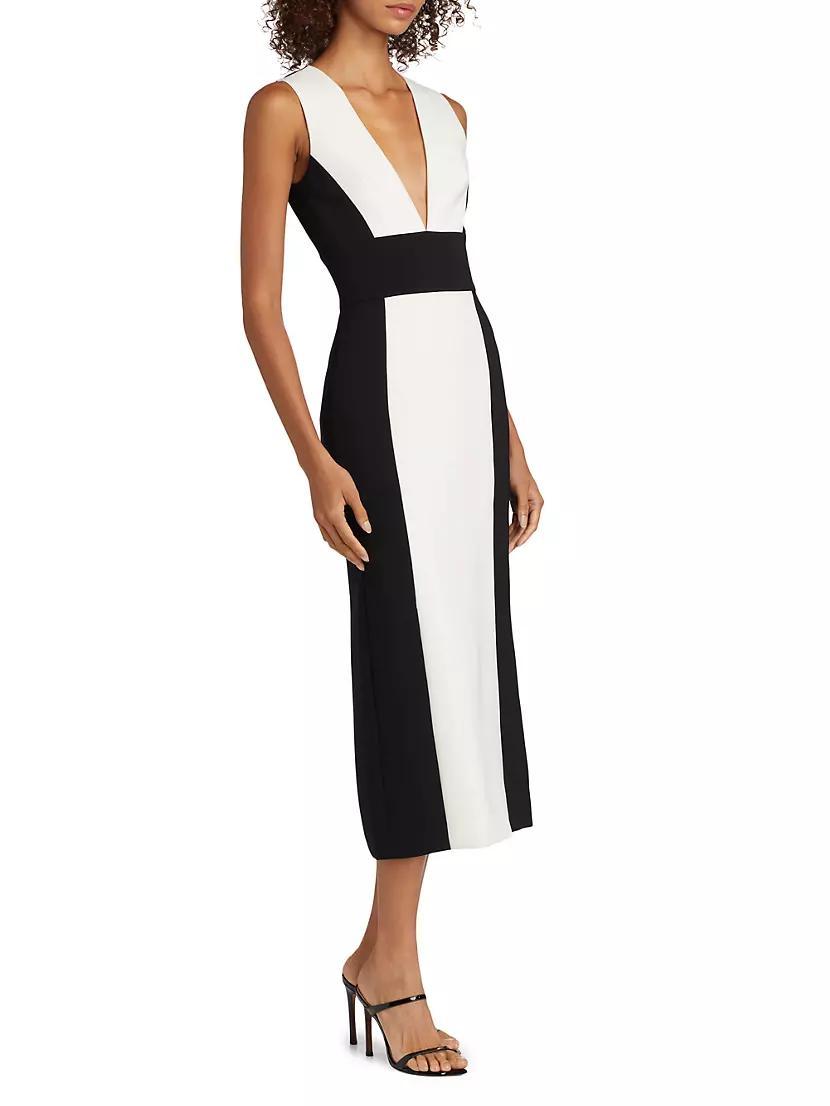 Colorblock Sleeveless Sheath Midi-Dress Product Image