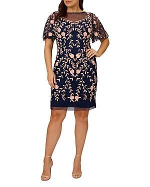 Adrianna Papell Floral Beaded Sheath Dress Product Image