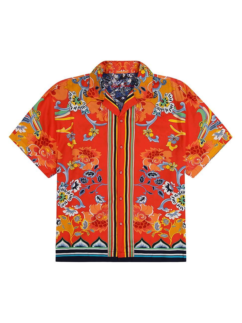 Mens Taj Printed Button-Front Shirt Product Image