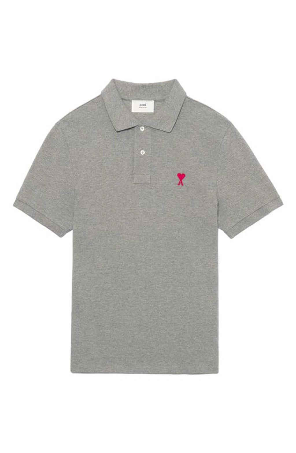 Ami De Coeur Organic Cotton Polo Shirt In Grey Product Image