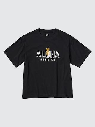 Womens The Brands Hawaiian Loco Ut (Short Sleeve Graphic T-Shirt) (Aloha Beer Company) Black Small UNIQLO US Product Image