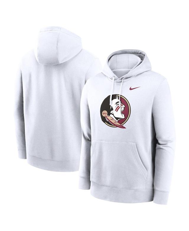 NIKE Men's White Florida State Seminoles Primetime Evergreen Club Fleece Pullover Hoodie Product Image