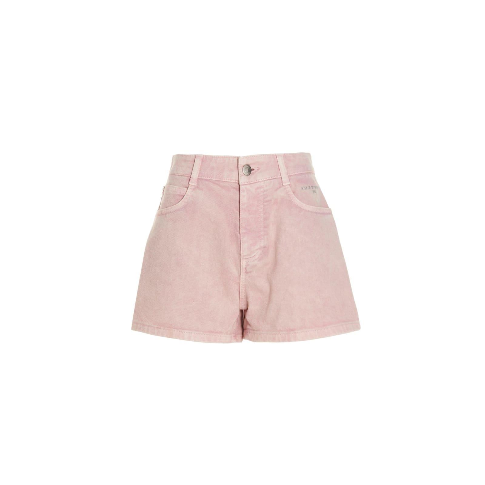 STELLA MCCARTNEY Organic Cotton Denim Shorts In Fresh Peach Product Image