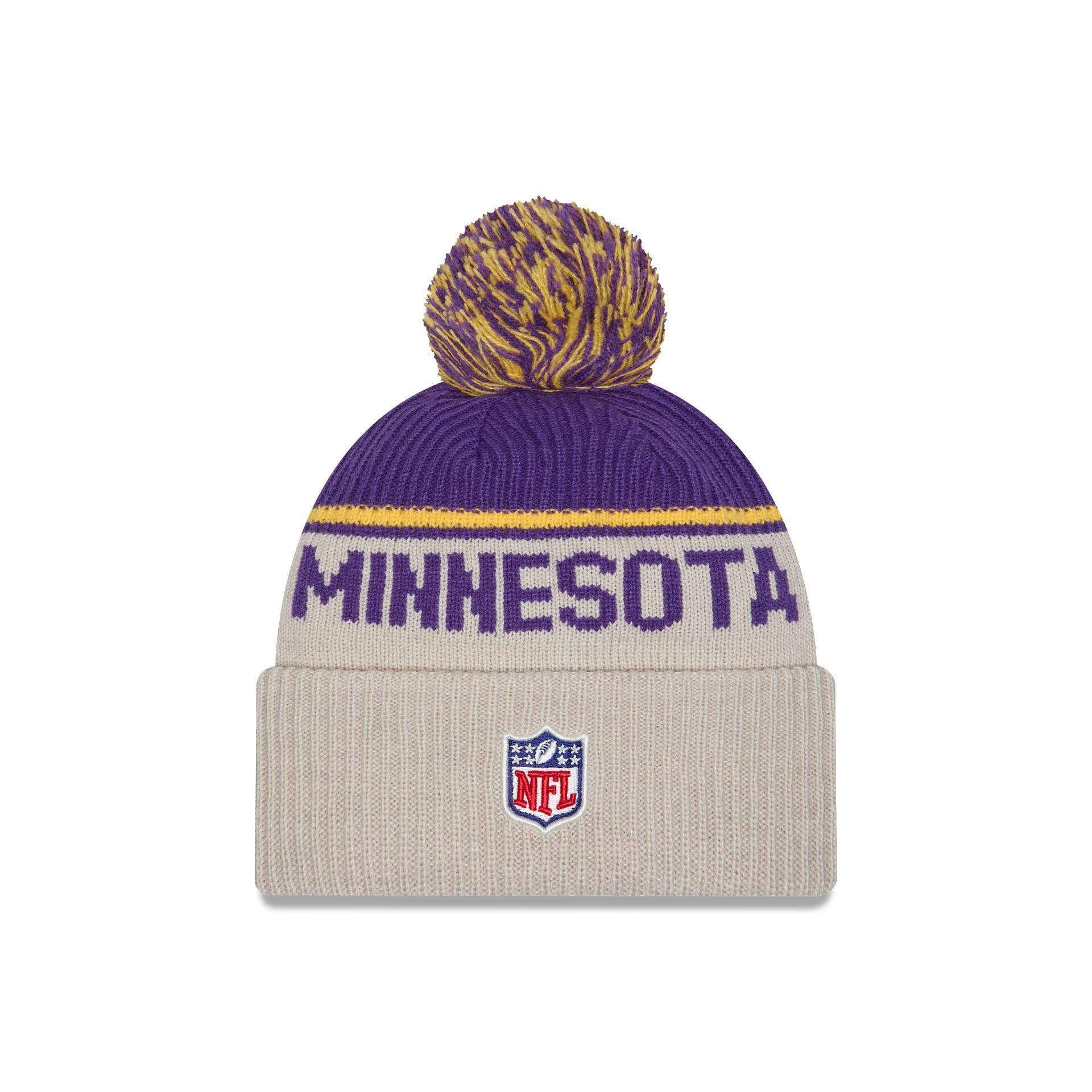 Minnesota Vikings 2024 Cold Weather Historic Pom Knit Hat Male Product Image