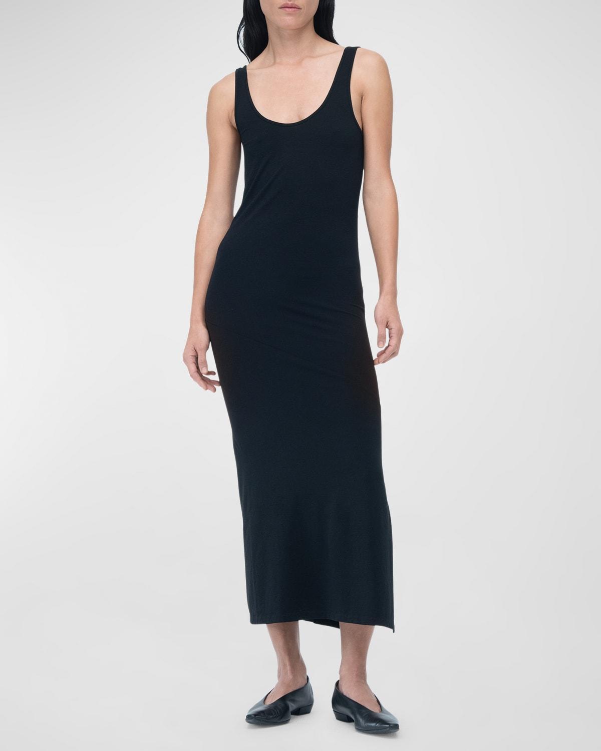 Scoop-Neck Slit Midi Tank Dress Product Image