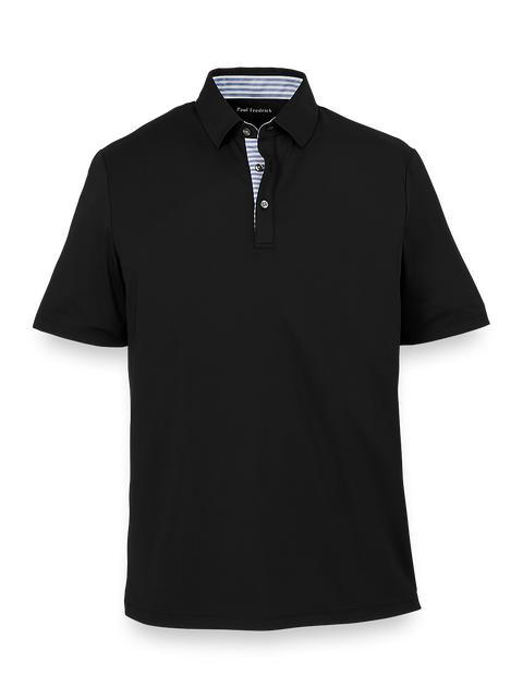 Performance Blend Three Button Polo - Black Product Image