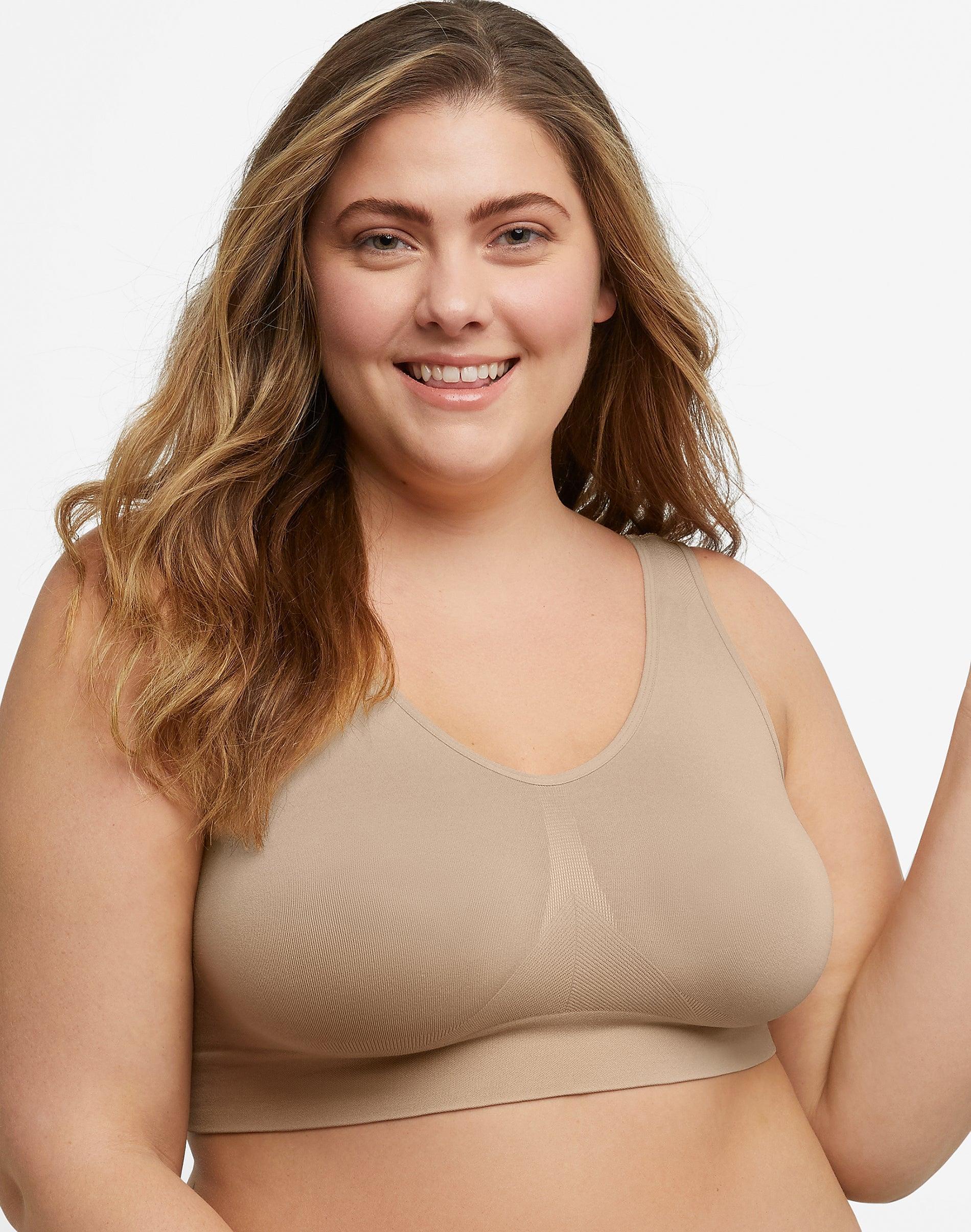 Hanes Just My Size Womens Pure Comfort Seamless Bralette (Plus ) White 5X Product Image