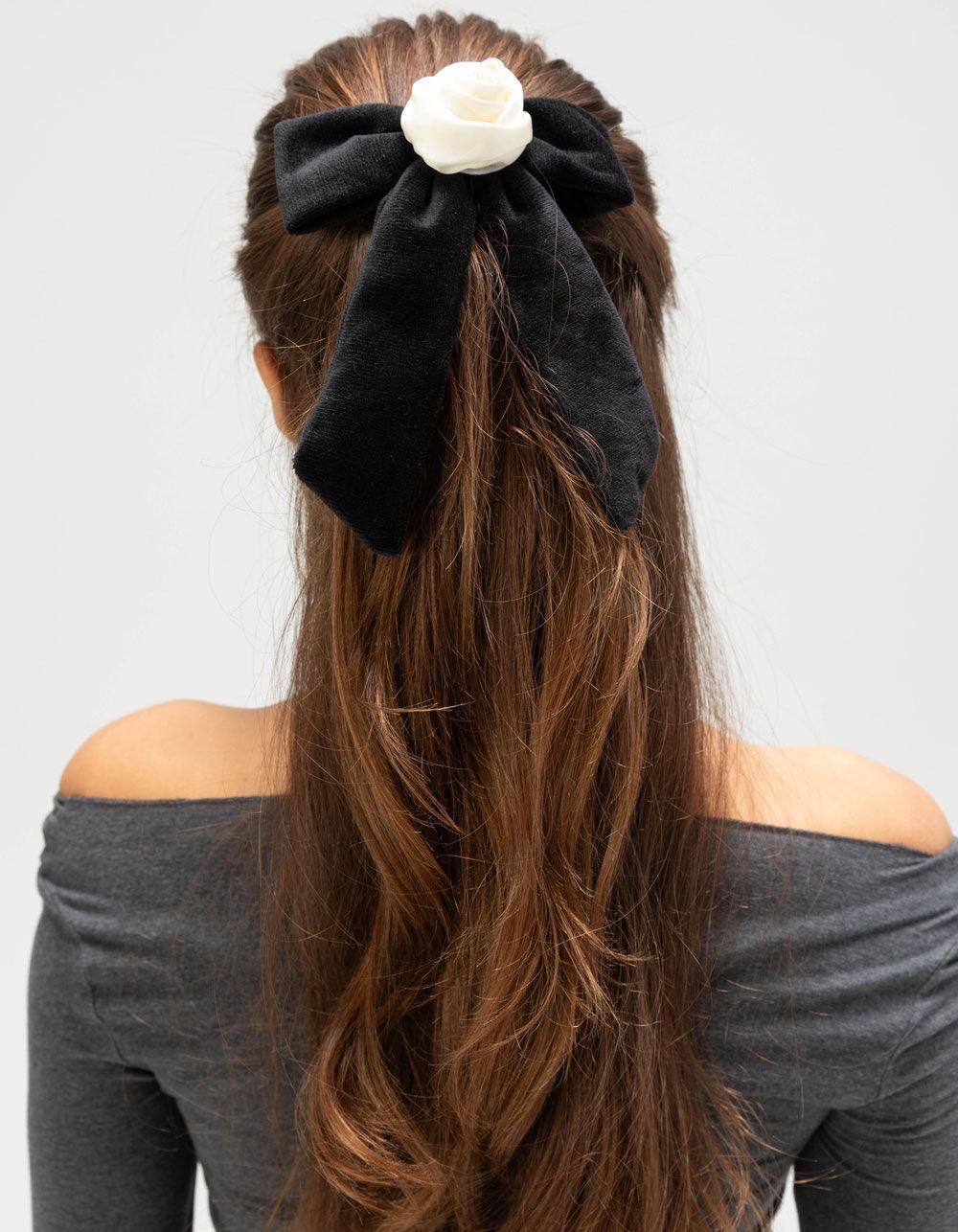 FULL TILT Velvet Rose Bow Clip Product Image