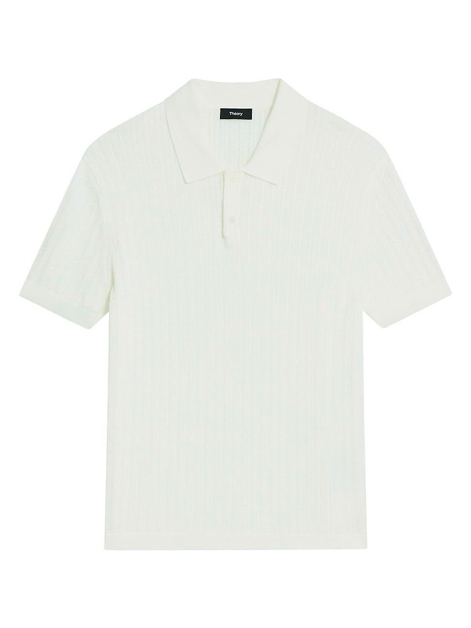 Mens Cable-Knit Polo Shirt Product Image