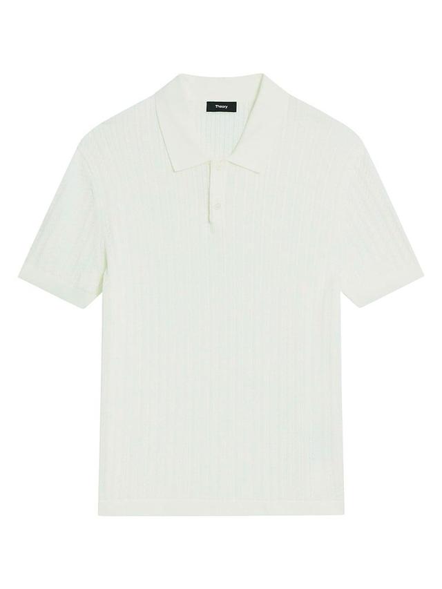 Mens Cable-Knit Polo Shirt Product Image