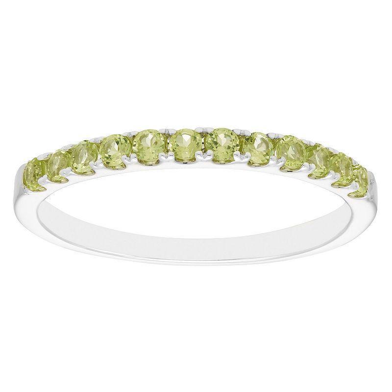 Boston Bay Diamonds 10k White Gold Gemstone Stacking Ring, Womens Green Product Image