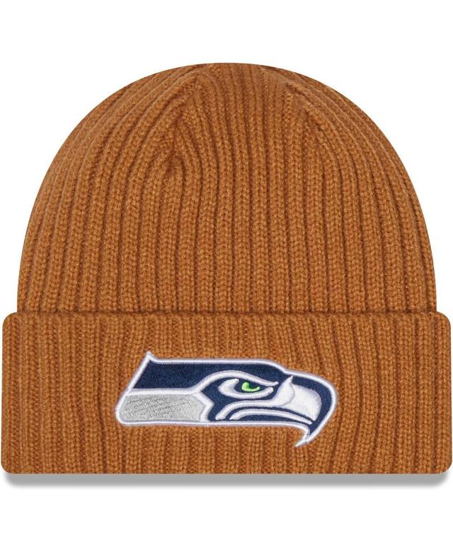 Mens New Era Brown Seattle Seahawks Core Classic Cuffed Knit Hat Product Image