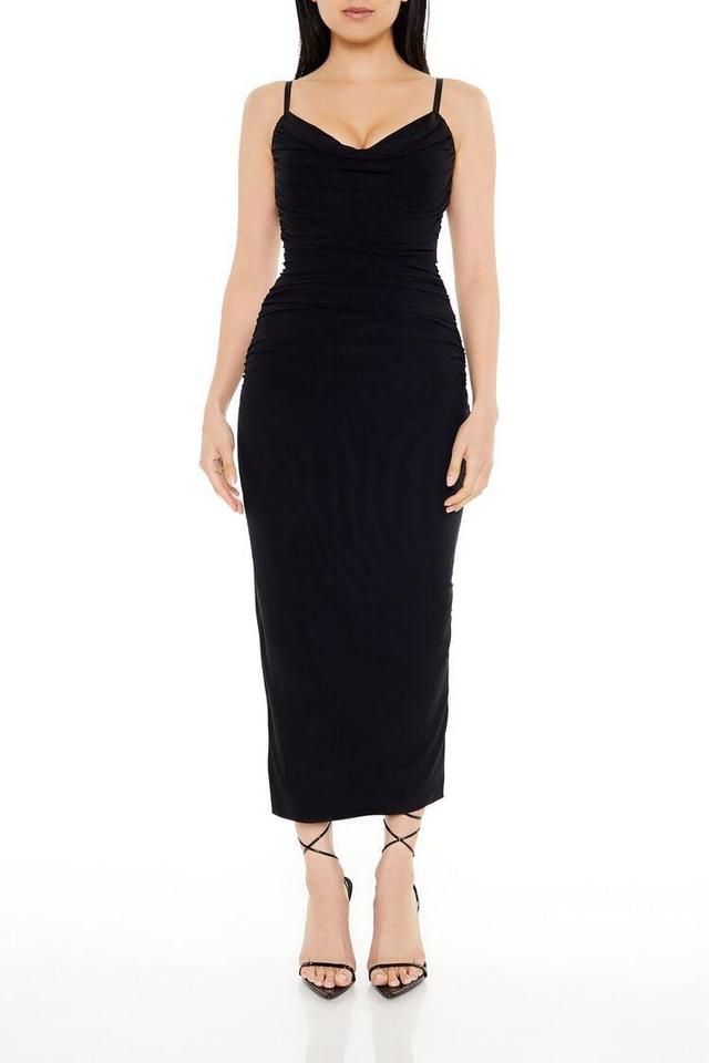 Ruched Mesh Bodycon Midi Dress | Forever 21 Product Image