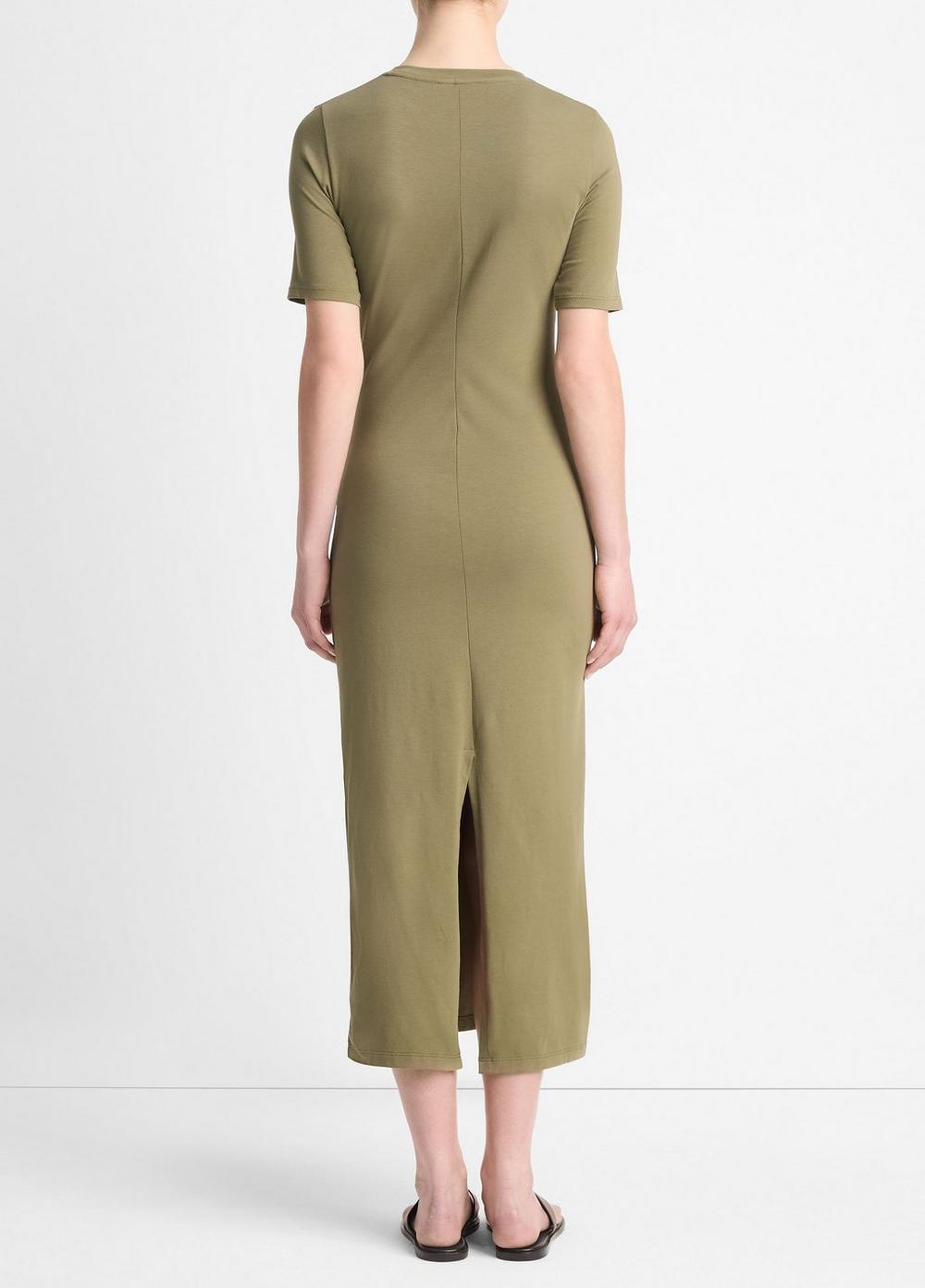 Pima Cotton-Blend Side-Drape Dress Product Image