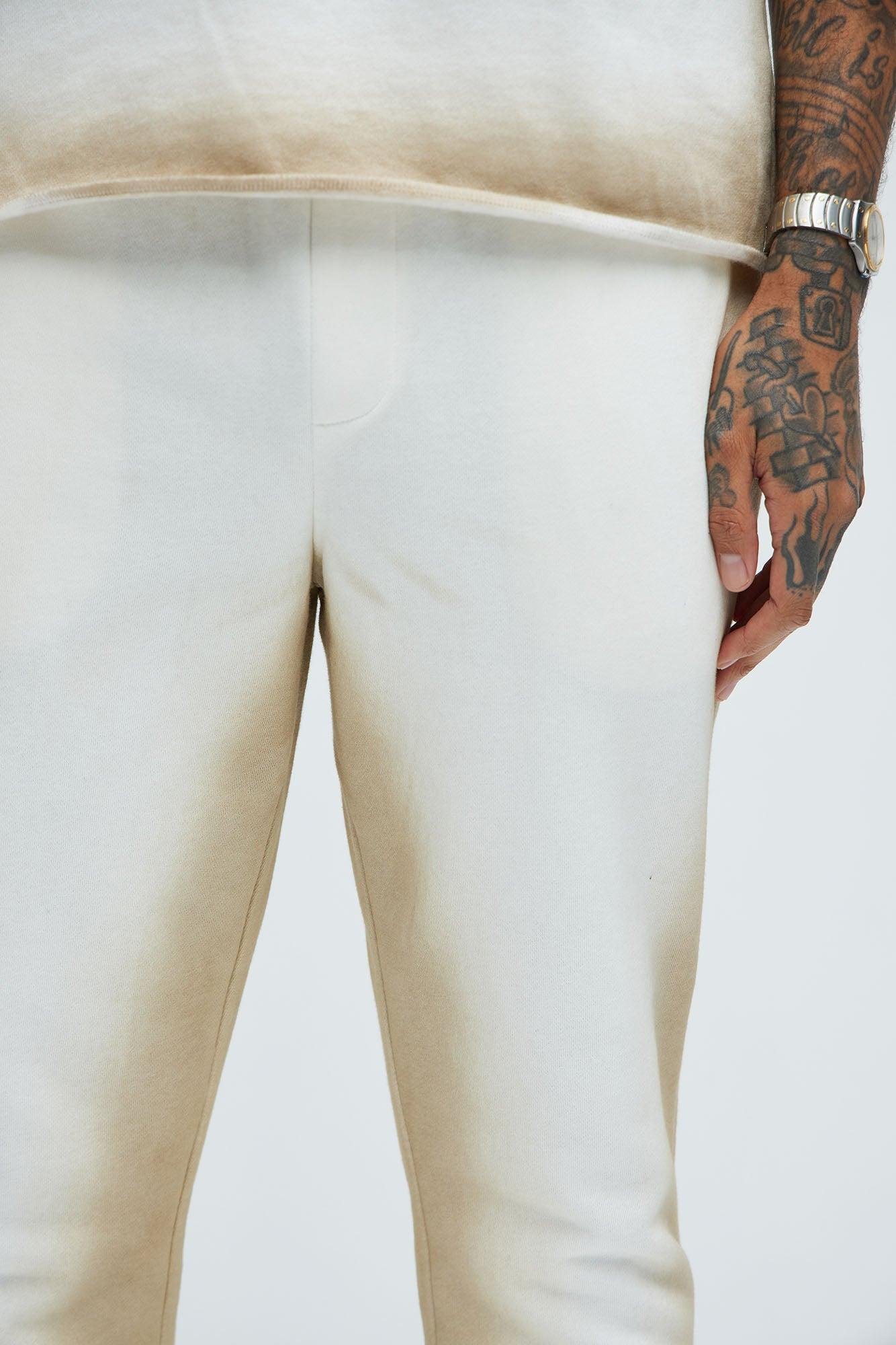 Tyson Blurred Lines Skinny Flare Sweatpants - Cream Product Image