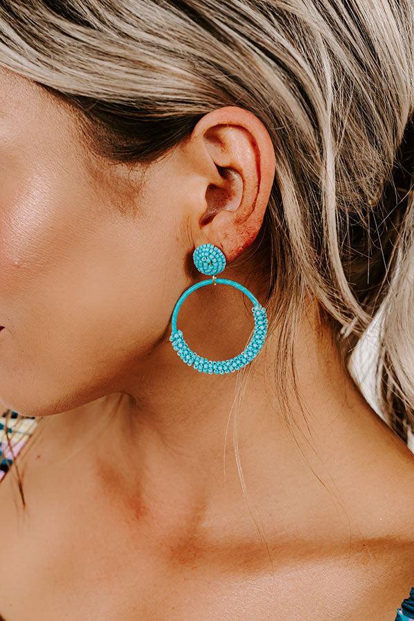 Wait And Smile Beaded Earrings In Turquoise Product Image