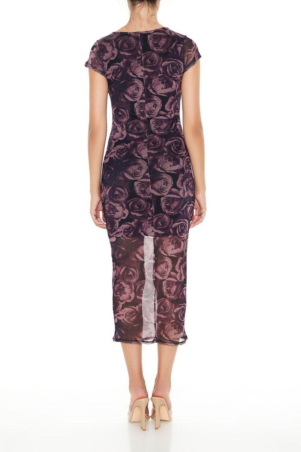 Rose Print Bodycon Midi Dress | Forever 21 Product Image